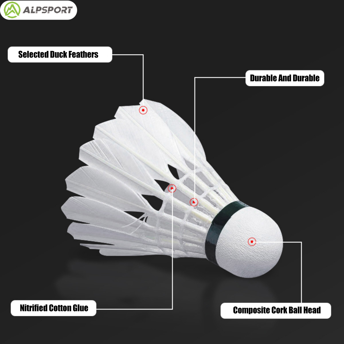 ALPSPORT 303 White Duck Feathe - Badminton Youtube 评论和价格